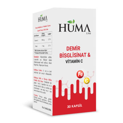 Demir Bisglisinat Vitamin C 30 kapsül - 1